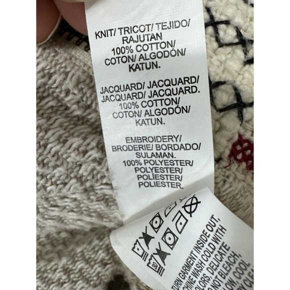 Lucky Brand Womens Size Large Cream Woven Zip Up Jacquard Southwest Moto Jacket - Picture 7 of 7